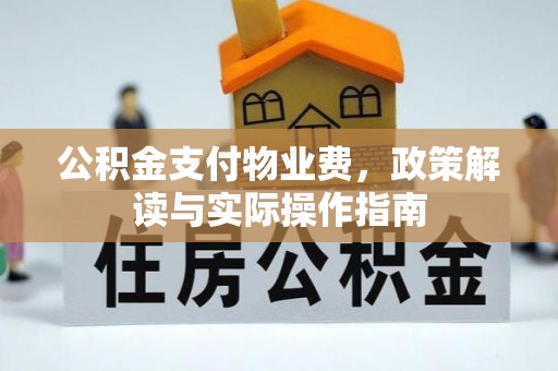 罗庄公积金支付物业费，政策解读与实际操作指南