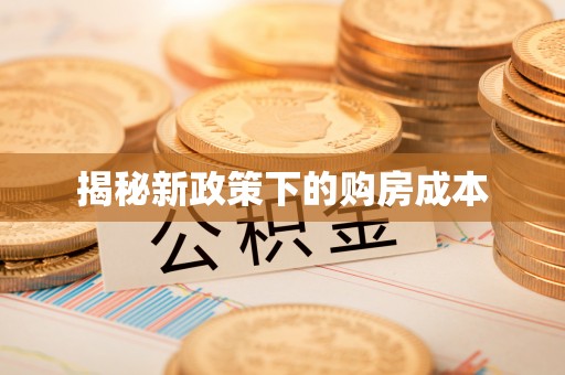 罗庄揭秘新政策下的购房成本