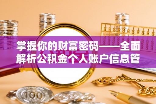 罗庄掌握你的财富密码——全面解析公积金个人账户信息管理与优化